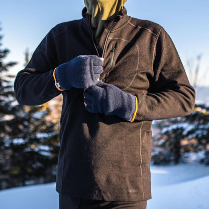 Sudadera de lana merino para hombre con cremallera de 1/4 - 100% Lana Merino