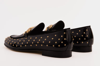 The Jupiter  Shoe Black Spike Leather  Bit Dress Loafer Limited Edition Men  Shoe