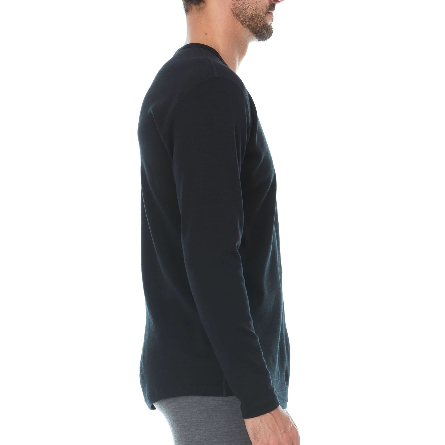 Camiseta térmica de lana para hombre, capa base de peso medio - 100% lana merino