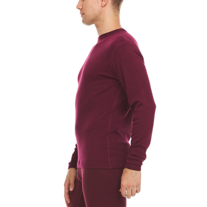 Camiseta térmica de lana para hombre, capa base de peso medio - 100% lana merino