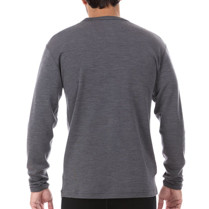 Camiseta térmica de lana para hombre, capa base de peso medio - 100% lana merino