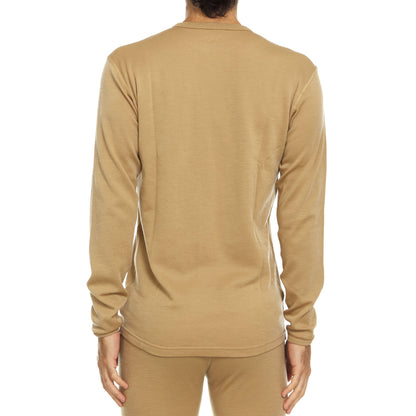 Camiseta térmica de lana para hombre, capa base de peso medio - 100% lana merino