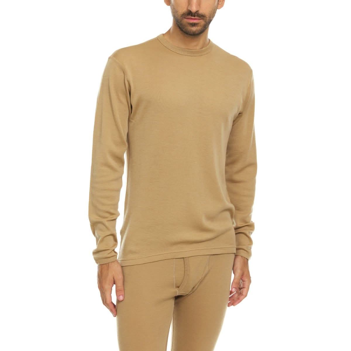 Camiseta térmica de lana para hombre, capa base de peso medio - 100% lana merino