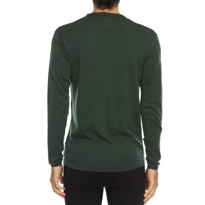 Camiseta térmica de lana para hombre, capa base de peso medio - 100% lana merino