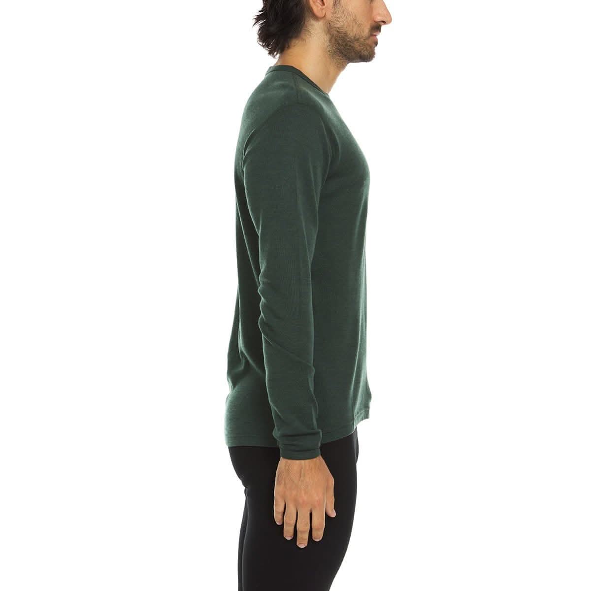 Camiseta térmica de lana para hombre, capa base de peso medio - 100% lana merino