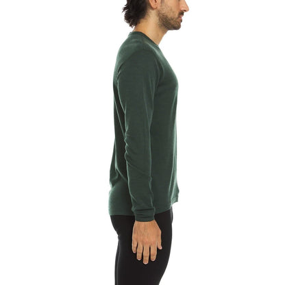 Camiseta térmica de lana para hombre, capa base de peso medio - 100% lana merino