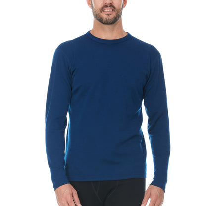 Camiseta térmica de lana para hombre, capa base de peso medio - 100% lana merino