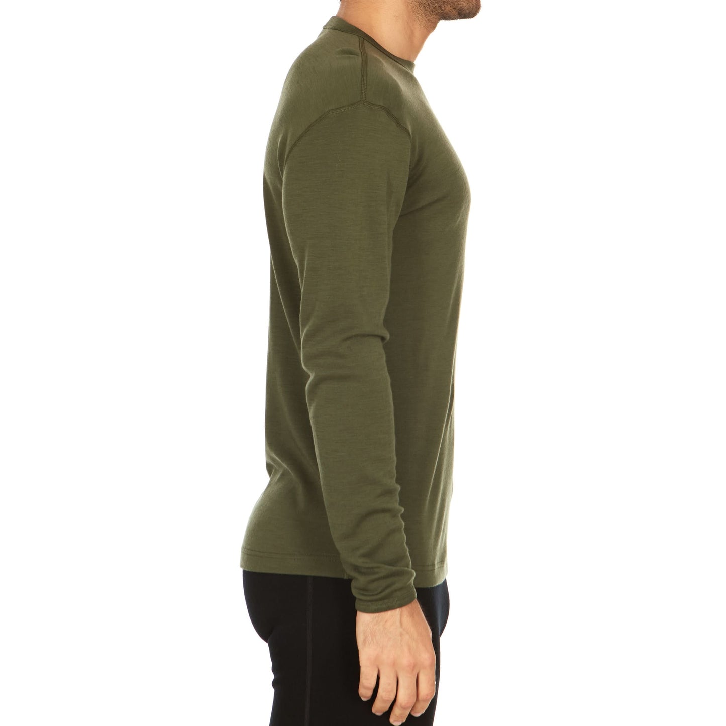 Camiseta térmica de lana para hombre, capa base de peso medio - 100% lana merino