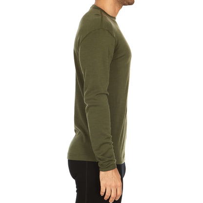 Camiseta térmica de lana para hombre, capa base de peso medio - 100% lana merino