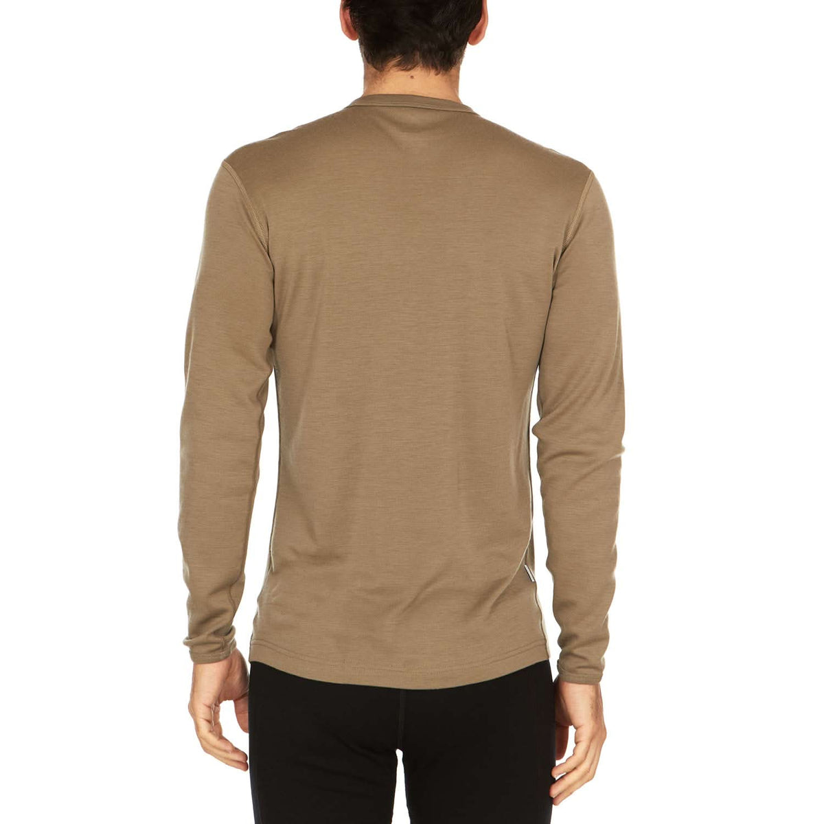 Camiseta térmica de lana para hombre, capa base de peso medio - 100% lana merino