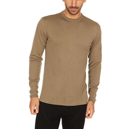 Camiseta térmica de lana para hombre, capa base de peso medio - 100% lana merino