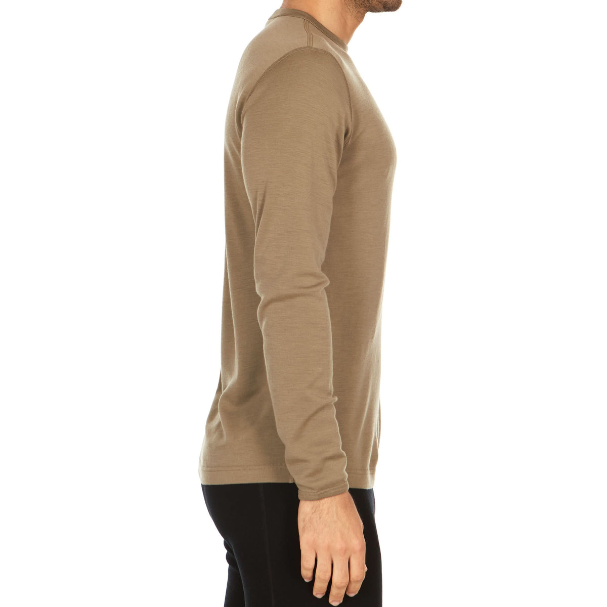 Camiseta térmica de lana para hombre, capa base de peso medio - 100% lana merino