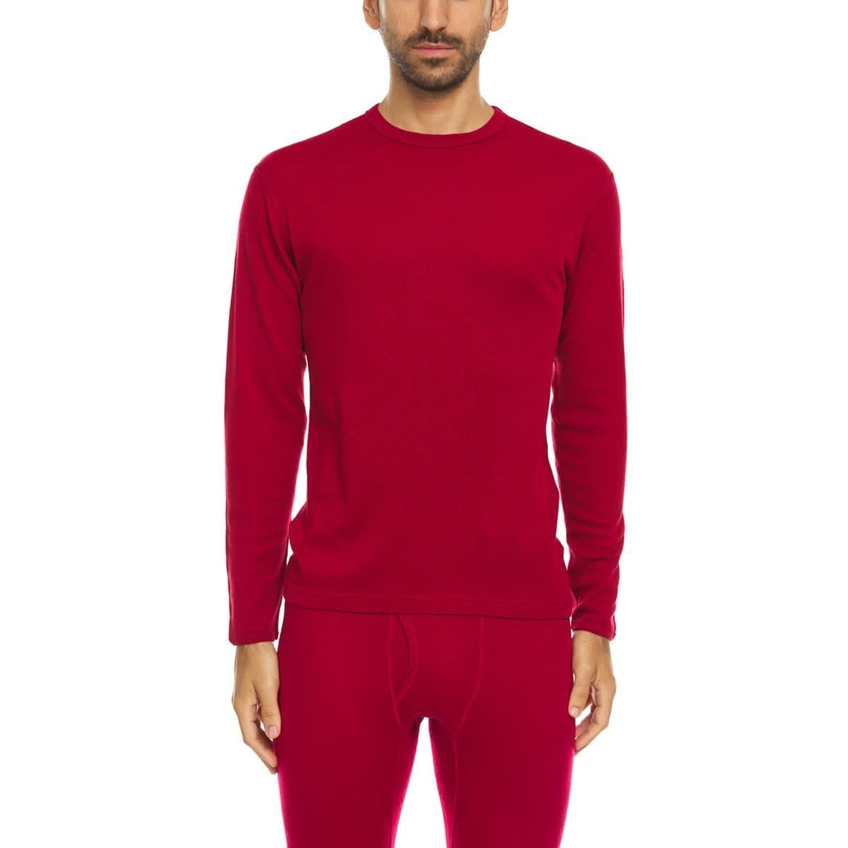 Camiseta térmica de lana para hombre, capa base de peso medio - 100% lana merino