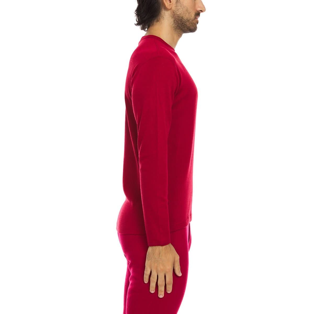 Camiseta térmica de lana para hombre, capa base de peso medio - 100% lana merino