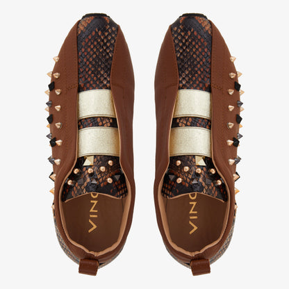 The Infanta Tan  Spike Leather Women Sneaker Limited Edition