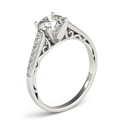 Anillo de Compromiso con Diamantes en Diseño Catedral de Oro Blanco de 14k (1 1/4 TCW)