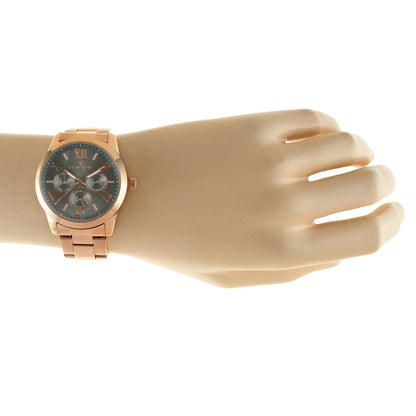 Women's 40mm Grey Dial Boyfriend Watch Multi-Function Steel Bracelet