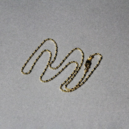 Cadena de cuentas alternas de oro amarillo de 14k con corte de diamante de 1.2 mm