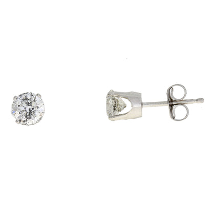 Pendientes de tuerca de diamante de 1,00 ct Oro blanco de 14 KT