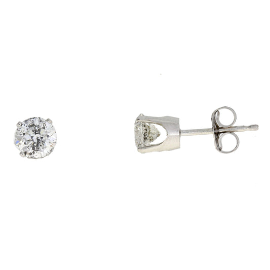 Pendientes de tuerca de diamante de 1,00 ct Oro blanco de 14 KT