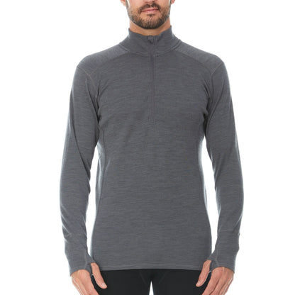 Cremallera de 1/4 de lana de peso medio para hombre - 100% lana merino