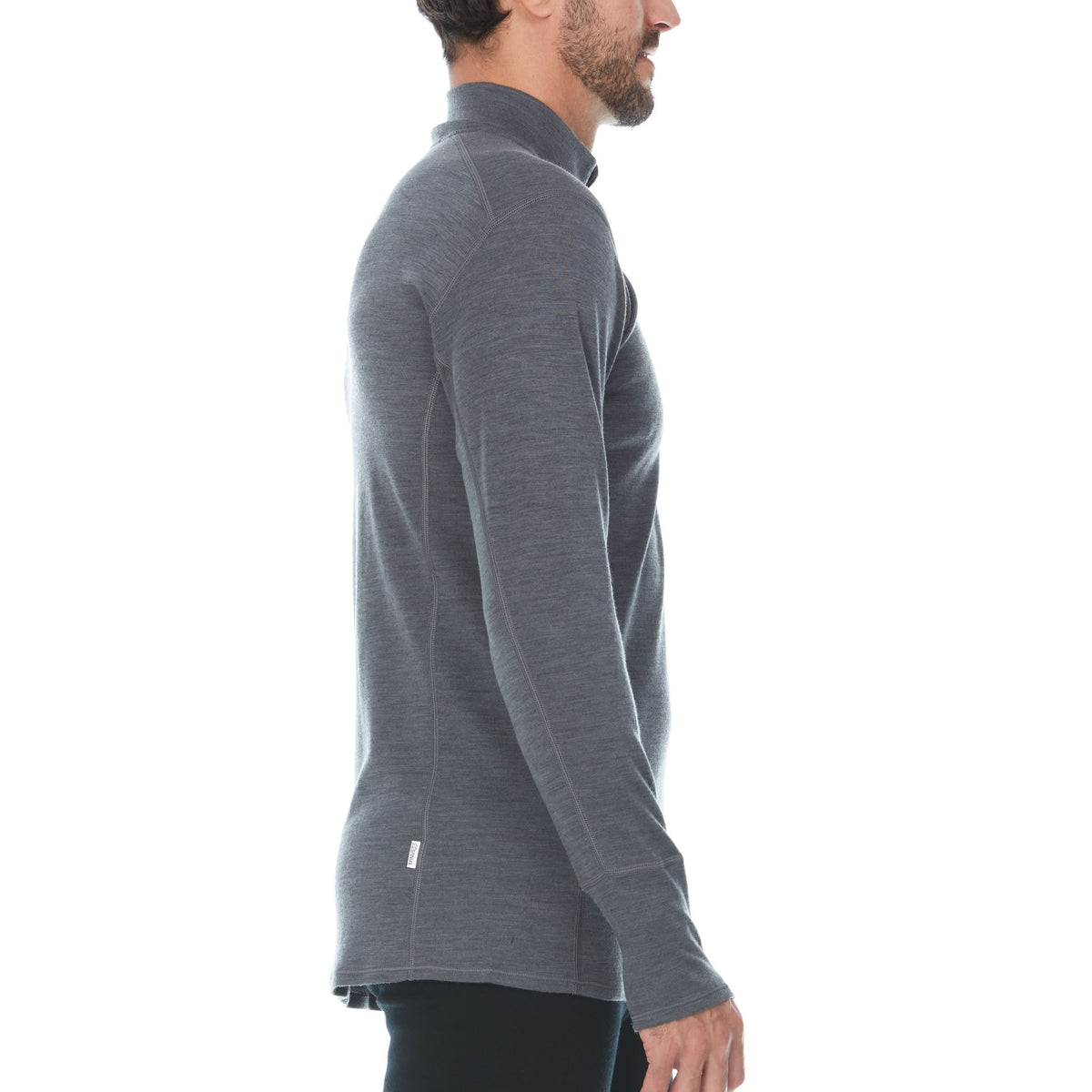 Cremallera de 1/4 de lana de peso medio para hombre - 100% lana merino