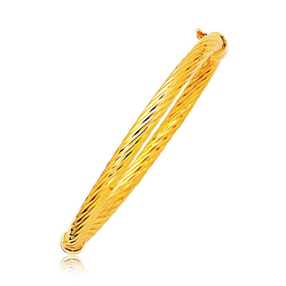 Brazalete motivo cable pulido oro amarillo 14k