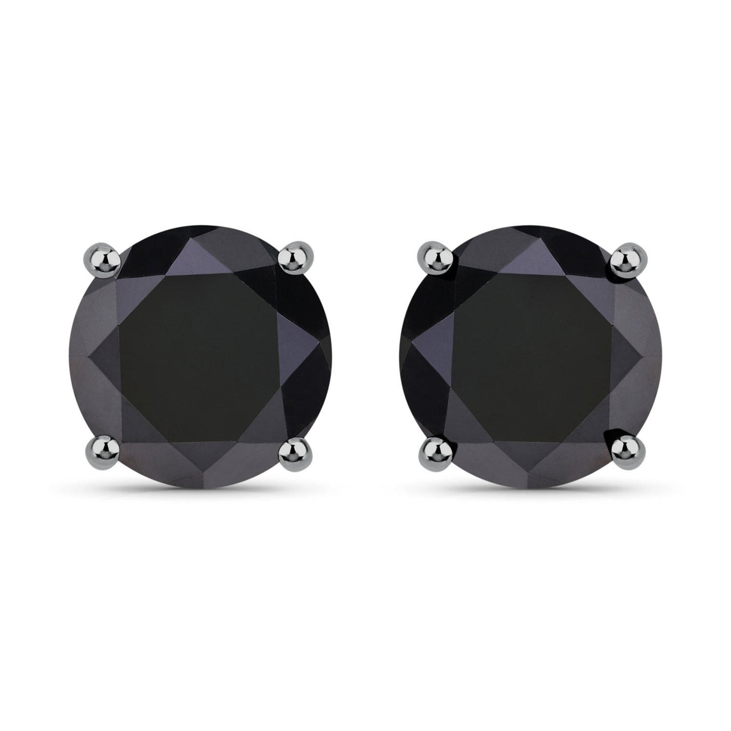 Pendientes de oro blanco de 14 quilates con diamantes negros genuinos de 4,91 quilates