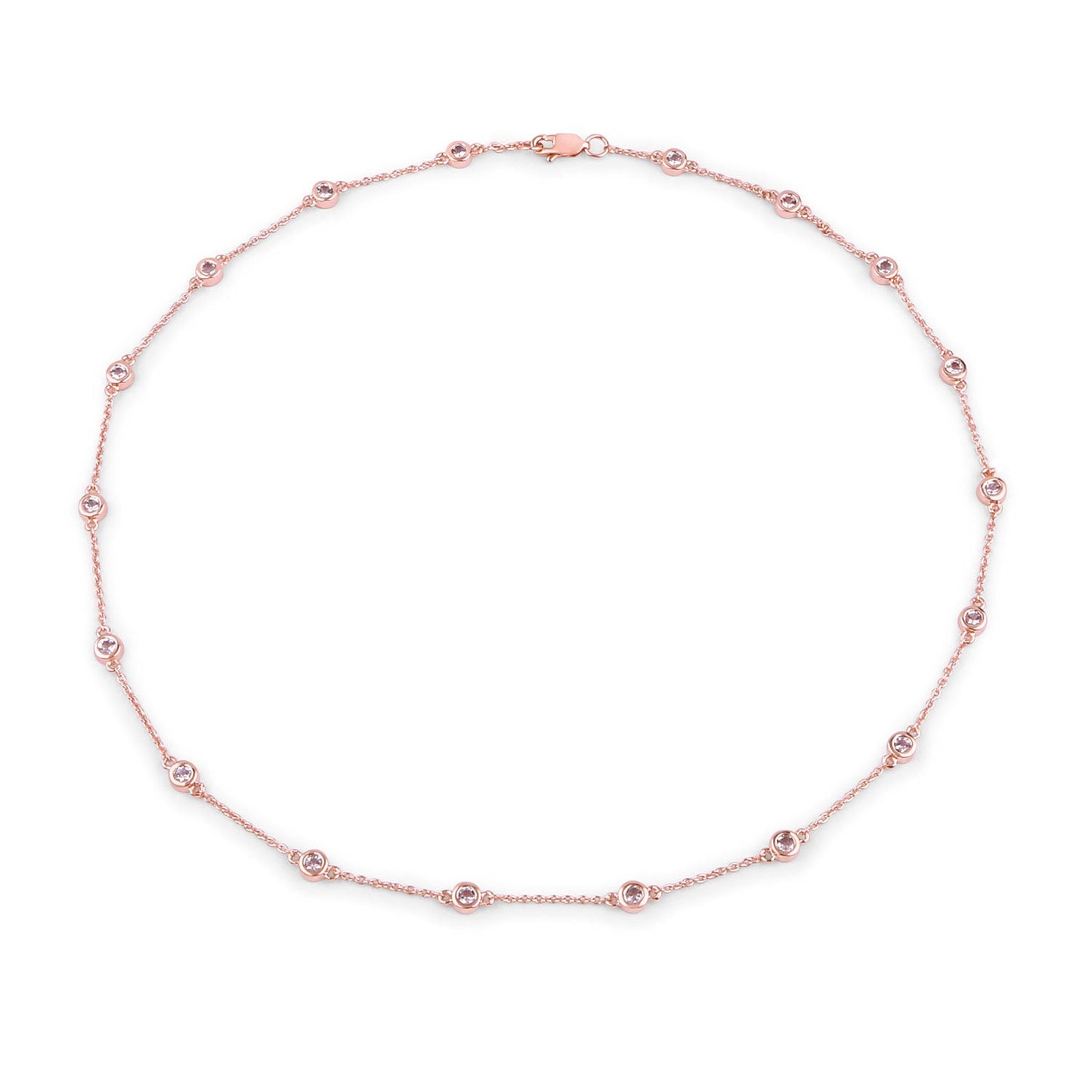 Collar de plata de ley .925 con morganita genuina de 1,62 quilates