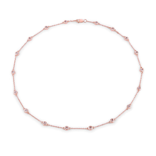 Collar de plata de ley .925 con morganita genuina de 1,62 quilates