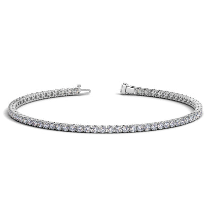 Pulsera de tenis con diamantes redondos cultivados en laboratorio, de oro blanco de 14k (2 ct. p.t. F/G VS2/SI1)