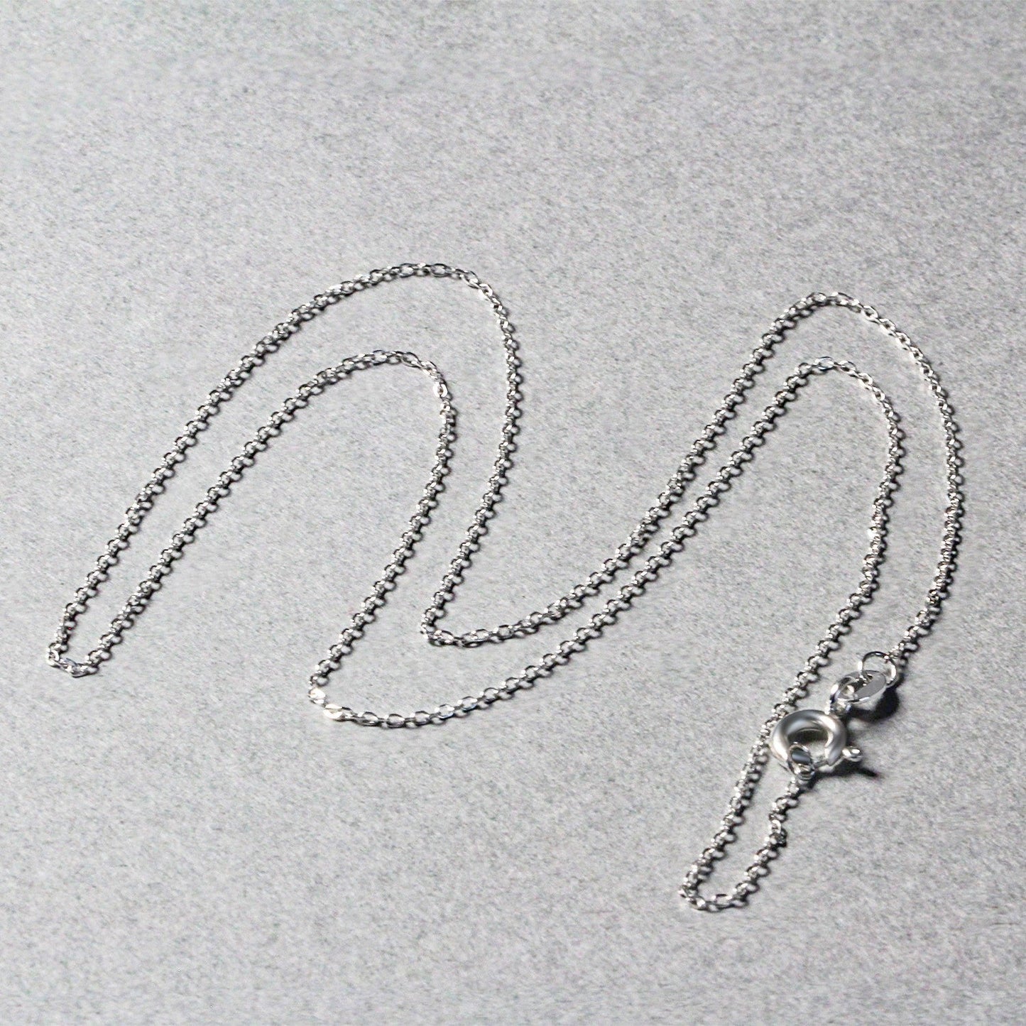 Cadena de Eslabones de Cable con Corte de Diamante de Oro Blanco de 14k 0.8mm