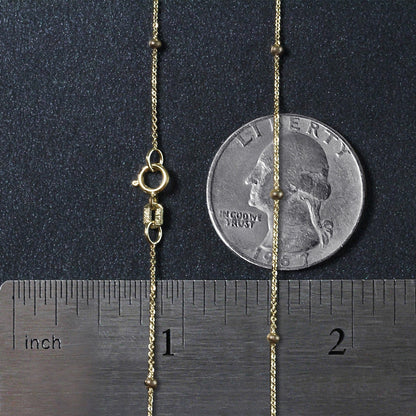 Cadena Saturno de Eslabones de Perlas en Oro Amarillo de 14k (3.5mm)