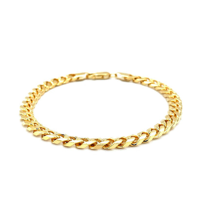 Pulsera cubana Miami maciza de oro amarillo de 14k y 5.8mm