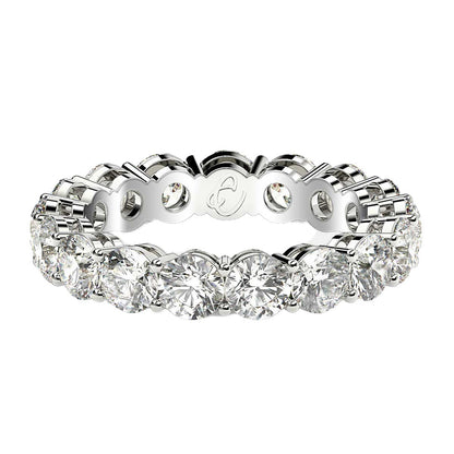Anillo de Eternidad con Diamantes Redondos Cultivados en Laboratorio de Oro Blanco de 14k (3 quilates, FG/VS2)