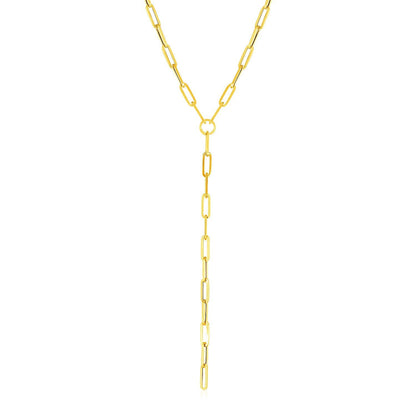 Collar con colgante de cadena de eslabones ovalados y oro amarillo de 14k