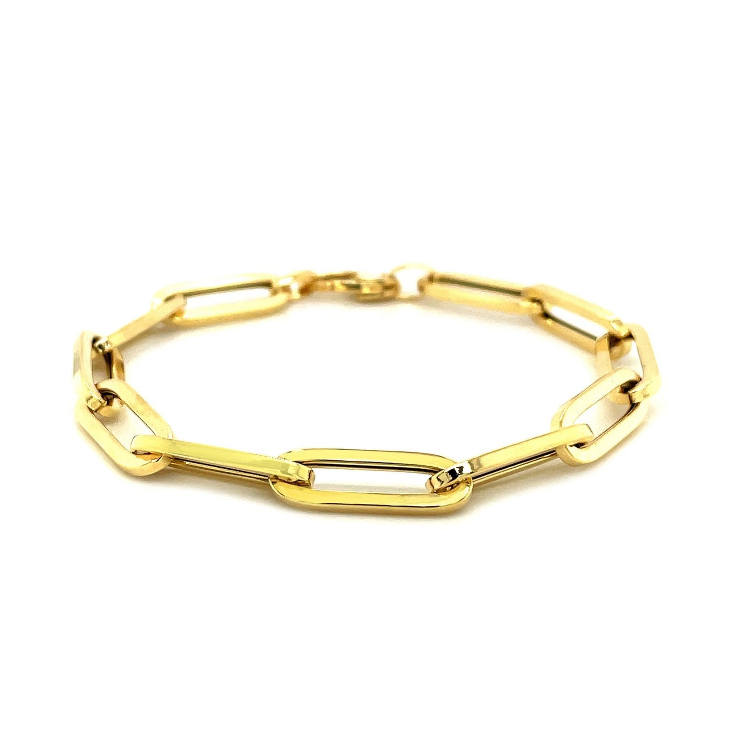 Pulsera de cadena extra ancha de oro amarillo de 14 quilates