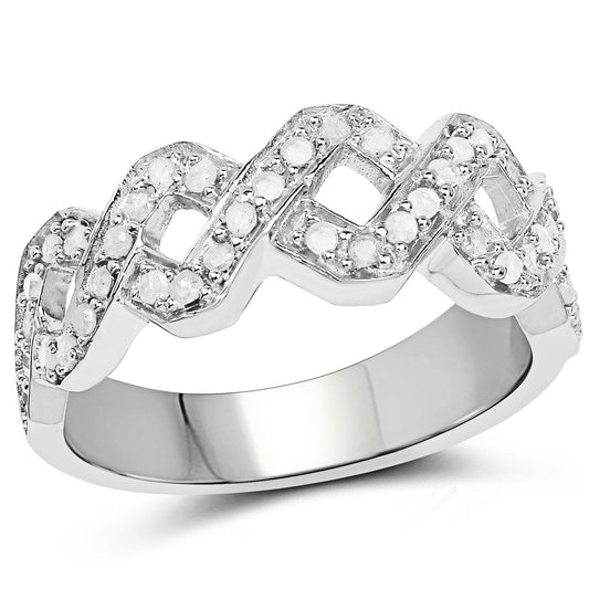 Anillo de plata esterlina .925 con diamante blanco genuino de 0,40 quilates