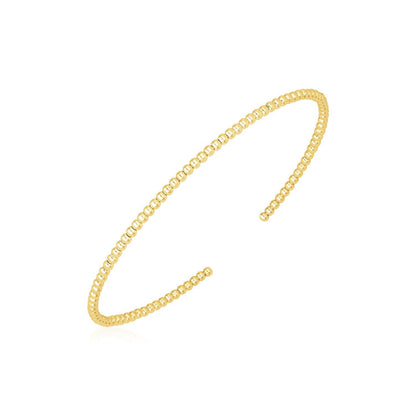 Brazalete esclava de oro amarillo de 14k pulido de bolitas (2mm)