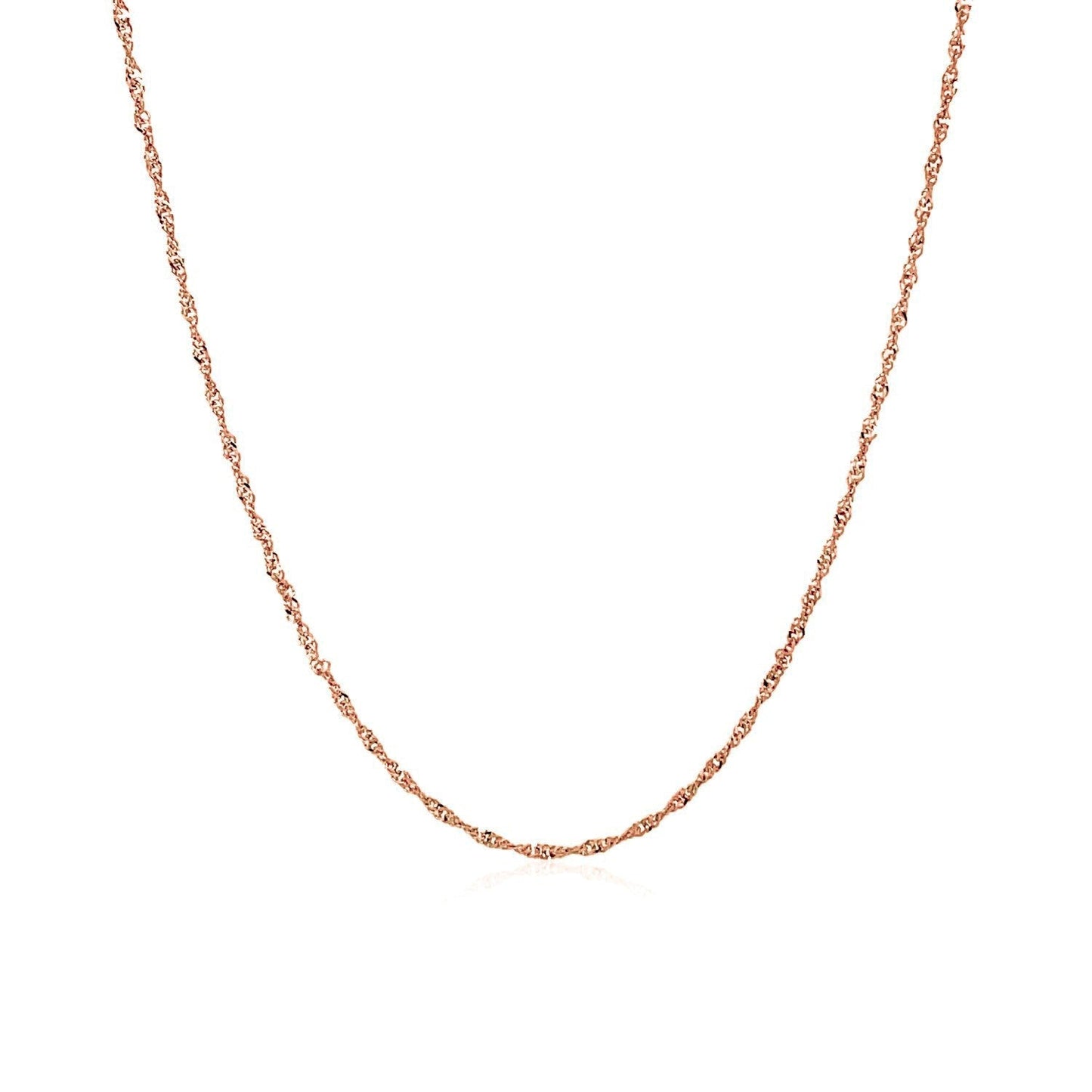 Cadena Singapur de oro rosa de 14k y 1,0 mm
