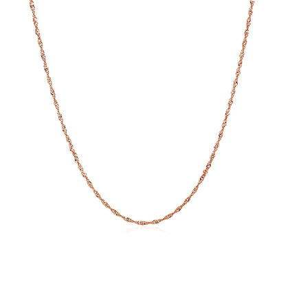 Cadena Singapur de oro rosa de 14k y 1,0 mm