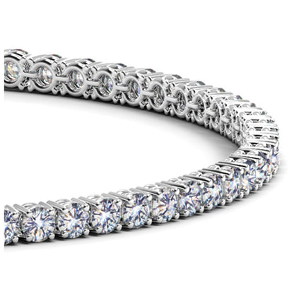Pulsera de tenis de oro blanco de 14k con diamantes redondos cultivados en laboratorio (4 qtpc F/G VS2/SI1)