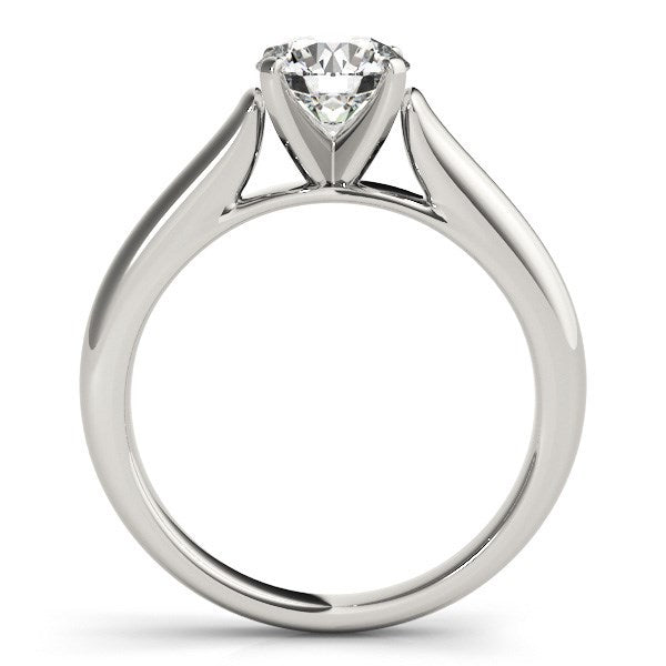 Anillo de compromiso con diamante solitario de oro blanco de 14k diseño catedral (1 quilate peso total)