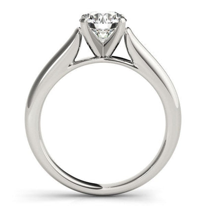 Anillo de compromiso con diamante solitario de oro blanco de 14k diseño catedral (1 quilate peso total)