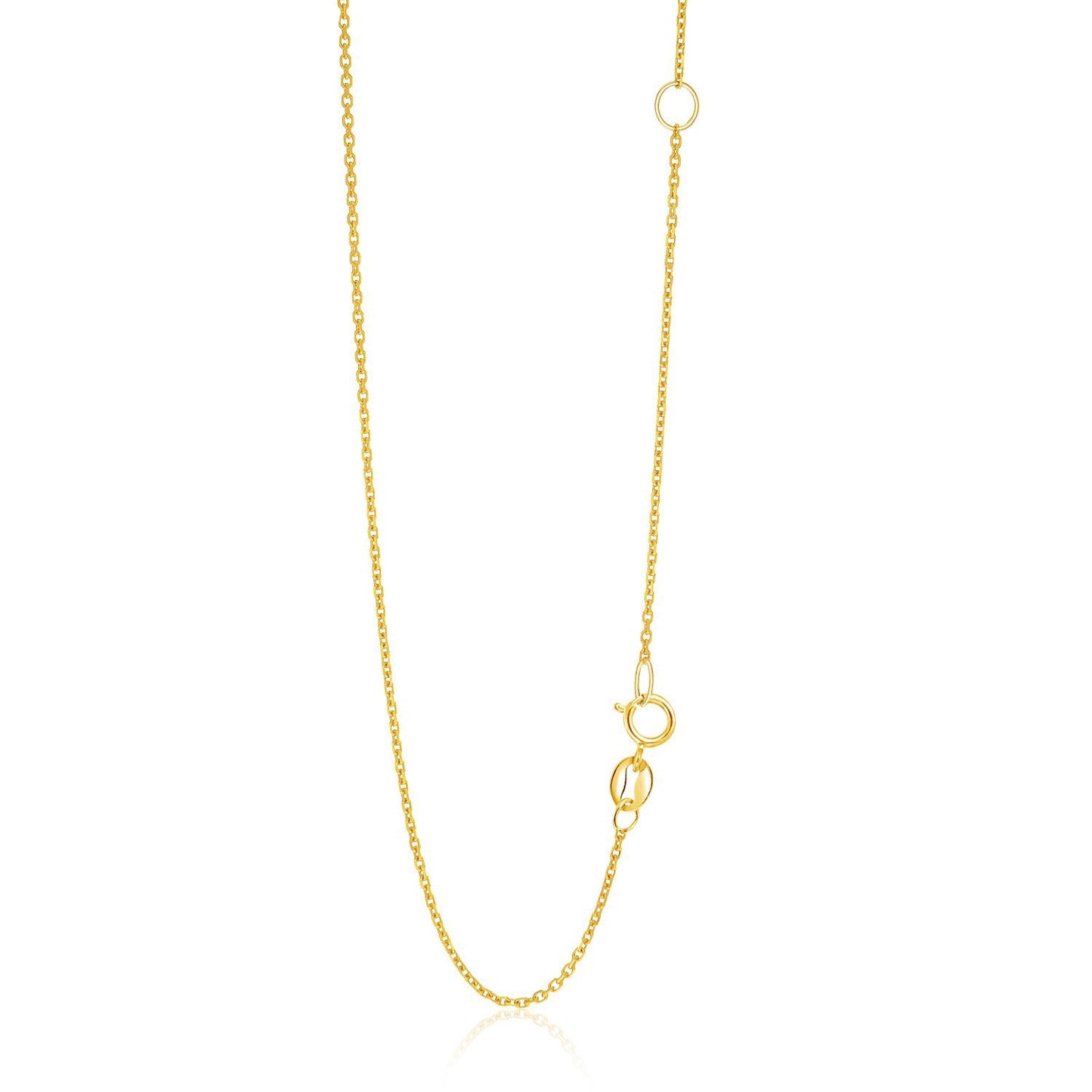 Cadena de cable ajustable de oro amarillo de 14k de 1,1mm