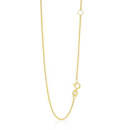 Cadena de cable ajustable de oro amarillo de 14k de 1,1mm