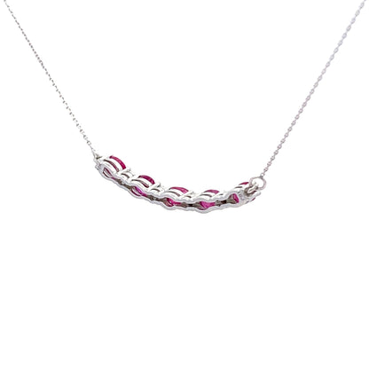 Colgantes de moda de rubí y diamante de 0,73 ct en oro blanco de 10 kt