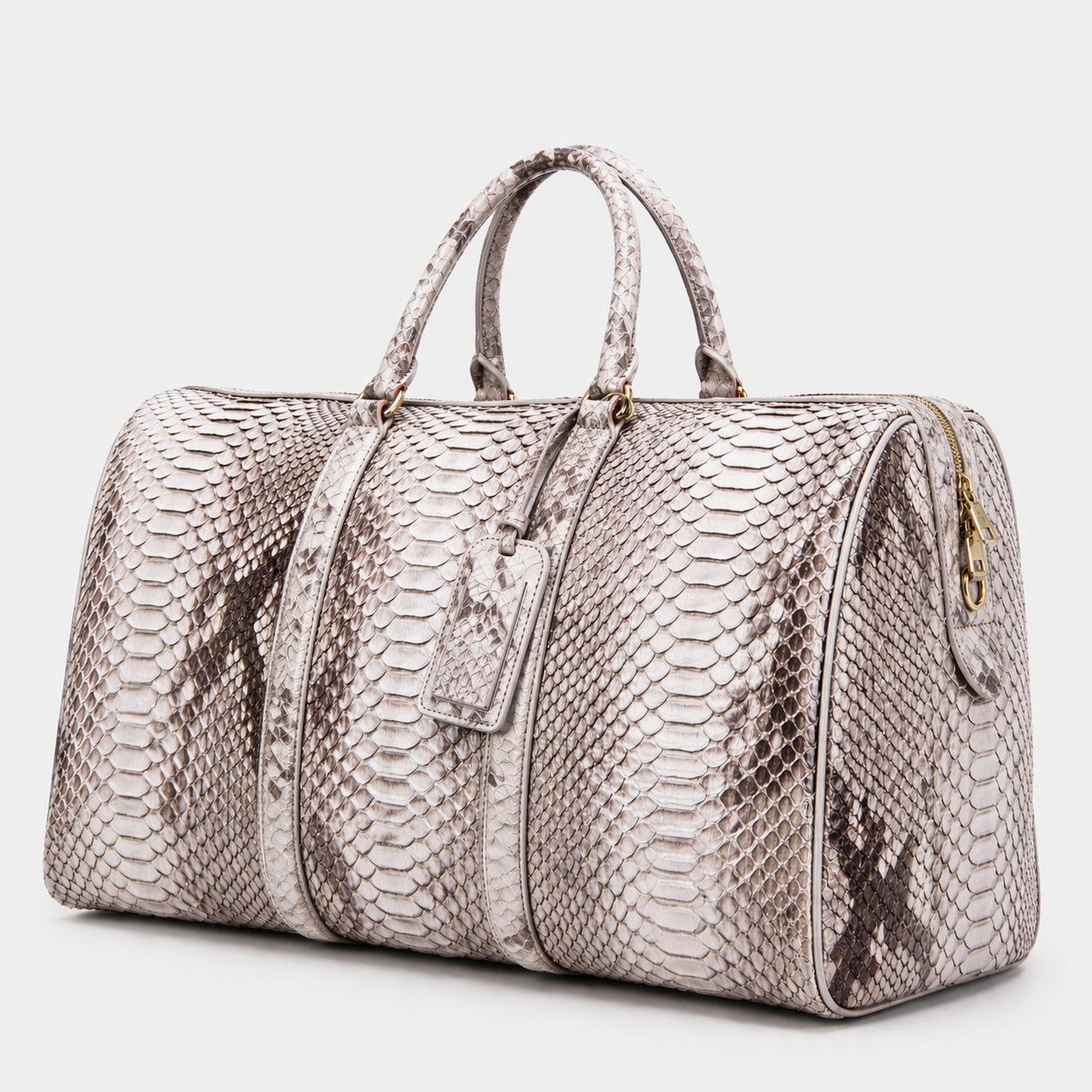 The Velar Nutural  Hand-Painted Python Leather Weekender Bag