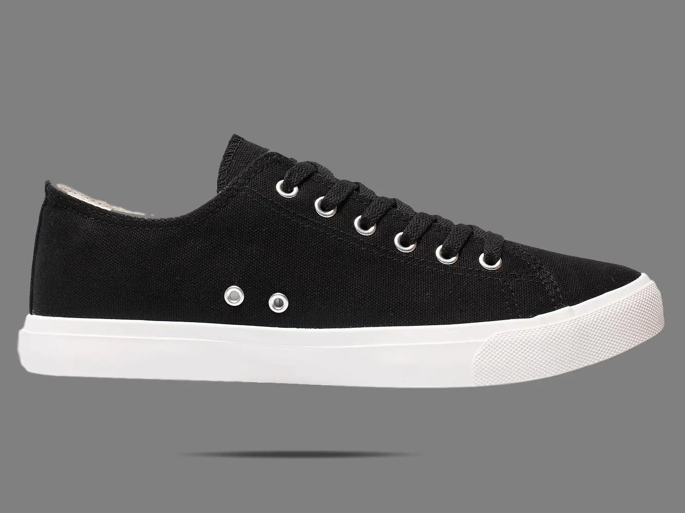 Retro Black/White Canvas Sneakers Unisex Size - Cushioned Insole - My Men's Shop