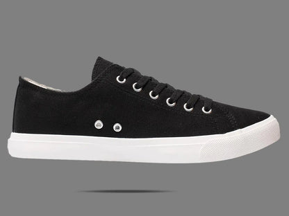 Retro Black/White Canvas Sneakers Unisex Size - Cushioned Insole - My Men's Shop
